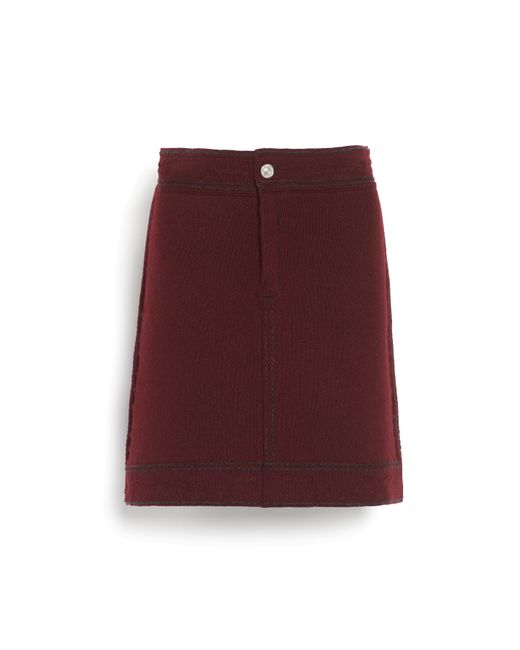 Barrie Purple Denim Cashmere And Cotton Skirt
