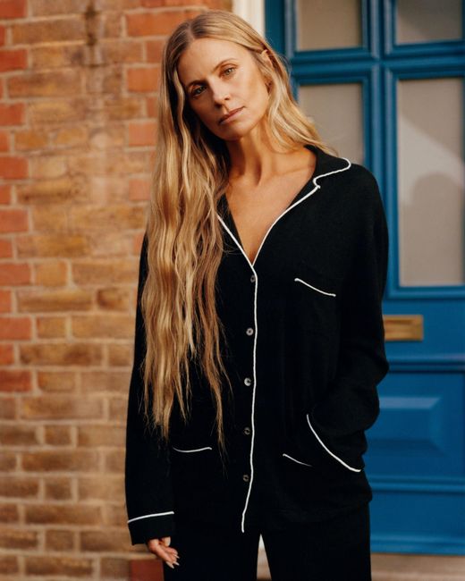 Barrie Black Ultra-fine Cashmere And Silk Trousers
