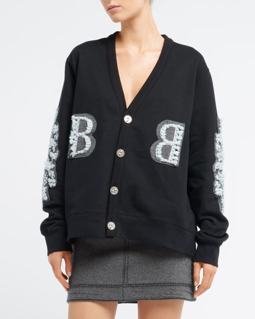 Barrie Black Cardigan In Cotton With A Cashmere B Logo