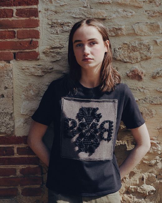 Barrie Black T-shirt With Cashmere B Logo Patch