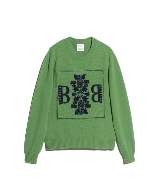 Barrie Green 3d Cashmere Logo Round-neck Jumper for men
