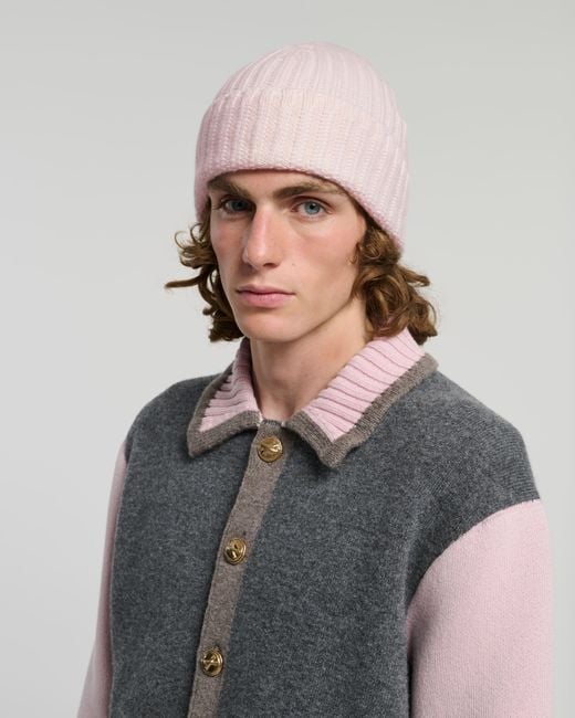 Barrie Pink Cashmere Beanie
