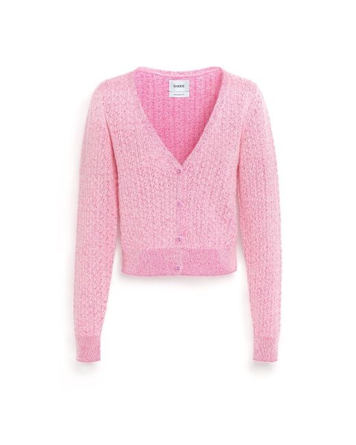 Barrie Pink Cashmere Lace Cardigan