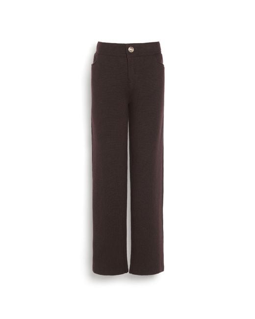 Barrie Black Trousers In Chunky-knit Cashmere