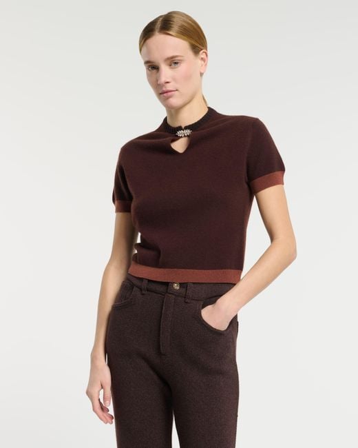 Barrie Brown Cashmere Top With Jewelled Details