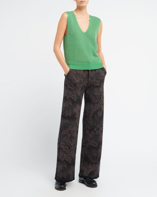 Barrie Green Cashmere Lace Top
