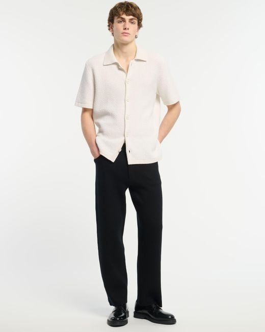 Barrie White Lightweight Cashmere And Wool Polo Shirt for men