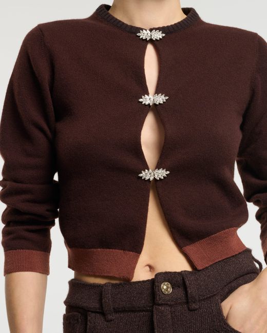 Barrie Brown Cashmere Cardigan With Jewelled Details