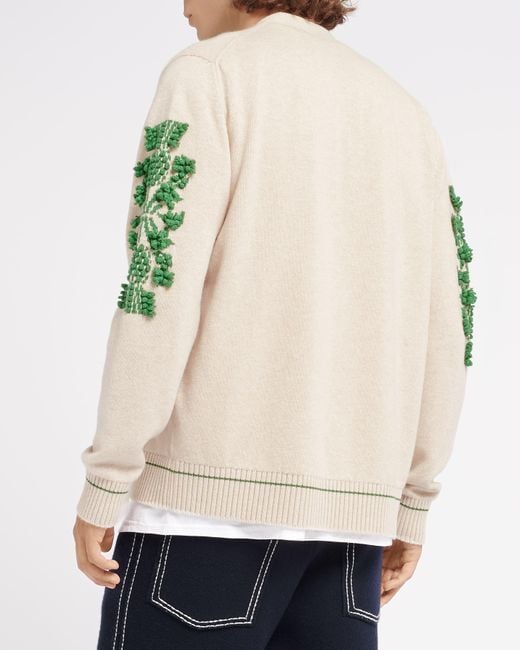 Barrie Natural 3d Logo V-neck Cashmere Cardigan for men