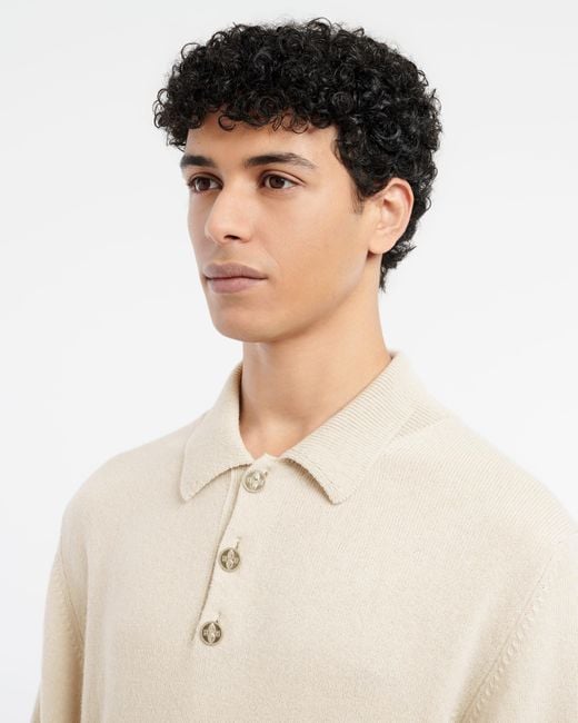Barrie Natural B Label Polo-collar Sweater In Cashmere for men