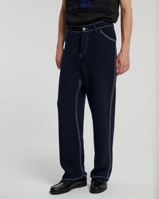 Barrie Blue Pantalon Denim Flair En Cachemire Et Coton for men