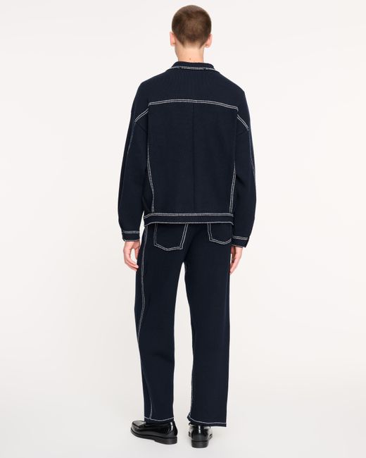 Barrie Blue Denim Trousers In Cashmere And Cotton for men