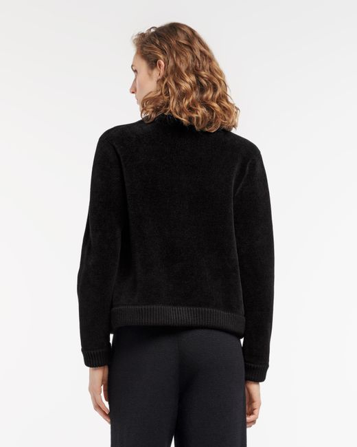 Barrie Black Cashmere And Cotton Velvet-effect Cardigan