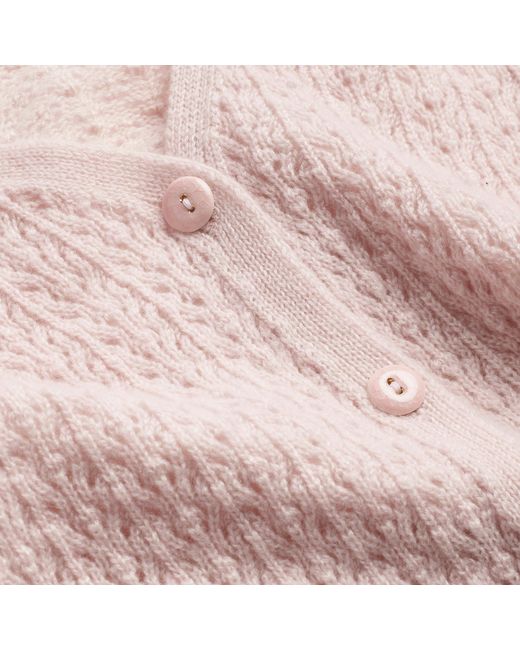 Barrie Pink Cashmere Lace Cardigan