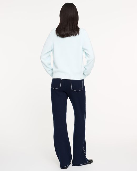 Barrie Blue Marled Cashmere Cardigan With B Logo