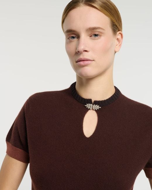 Barrie Brown Cashmere Top With Jewelled Details