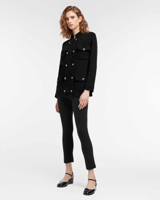 Barrie Black Cashmere And Cotton Military-style Jacket