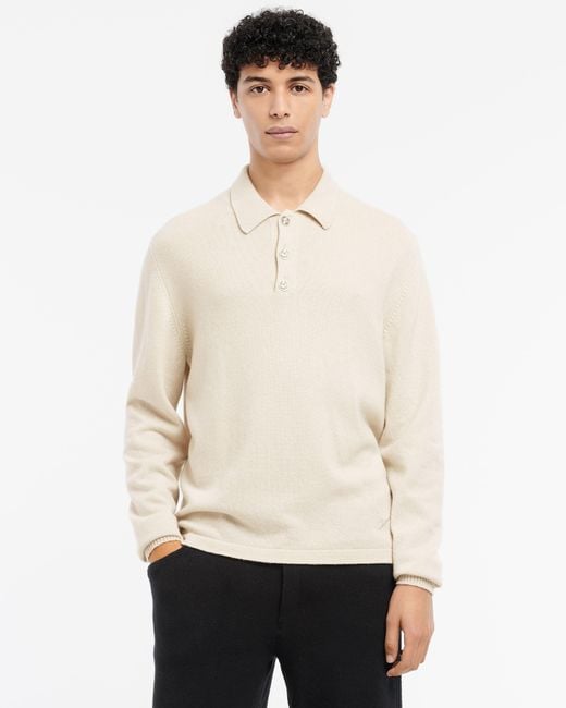Barrie Natural B Label Polo-collar Sweater In Cashmere for men