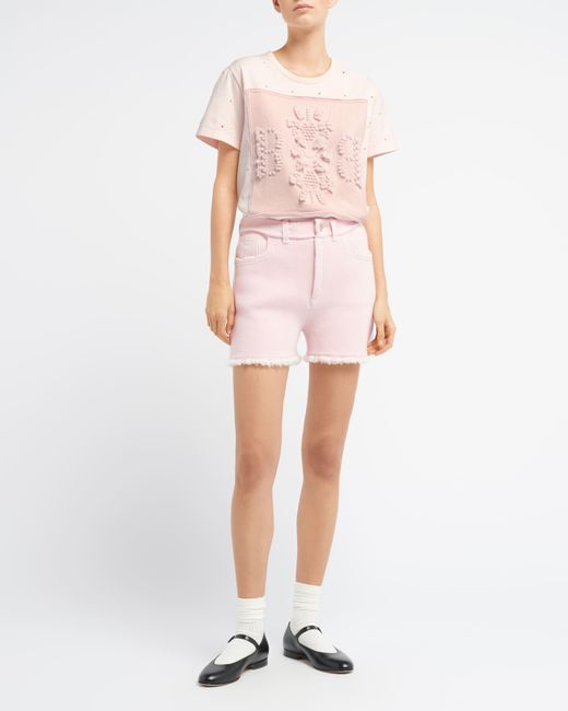 Barrie Pink Sparkling T-shirt With Cashmere B Logo Patch