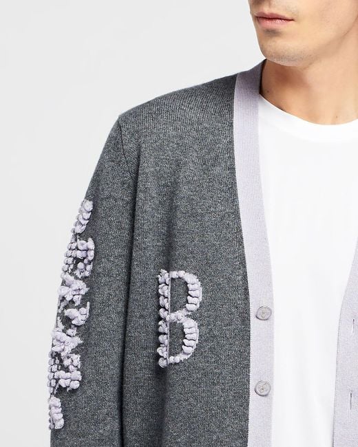 Barrie Gray 3d Logo V-neck Cashmere Cardigan for men