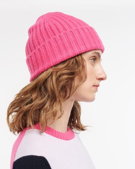 Barrie Pink Cashmere Beanie