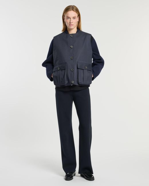 Barrie Blue Sleeveless Rain Jacket
