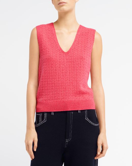 Barrie Pink Cashmere Lace Top