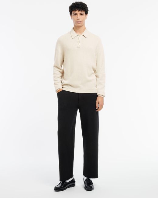 Barrie Natural B Label Polo-collar Sweater In Cashmere for men