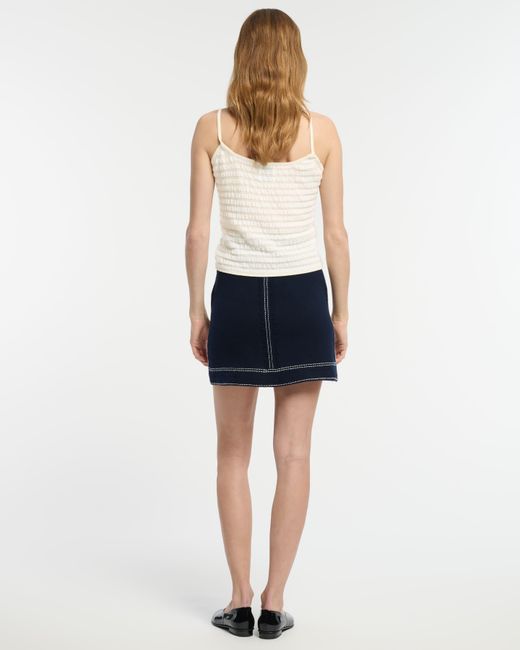 Barrie White Top In Embossed Knit