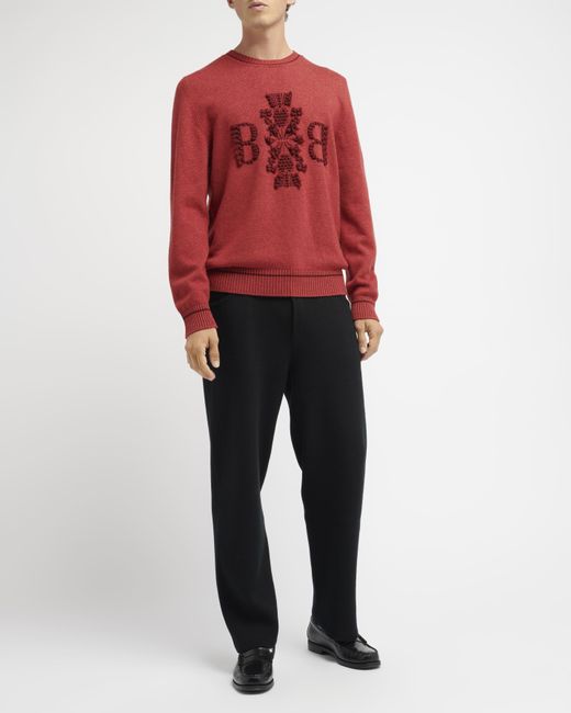 Barrie Red 3d Logo Cashmere Jumper for men