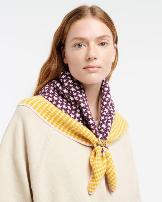 Barrie Purple Cashmere Scarf