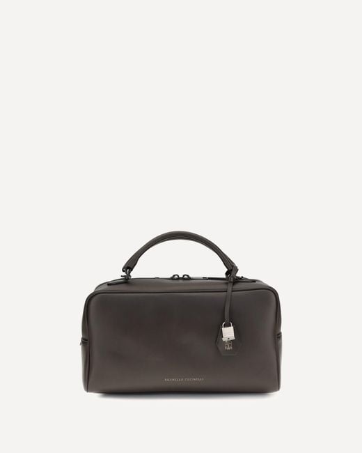 Brunello Cucinelli Black Boston Explorer Handbag
