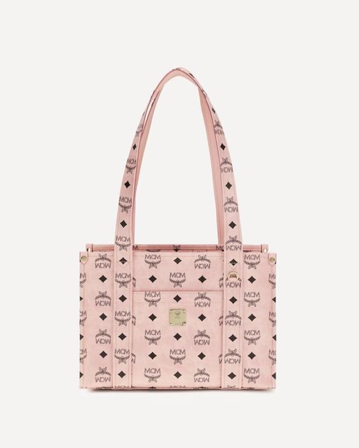 MCM Pink Aren Visetos Tote Bag