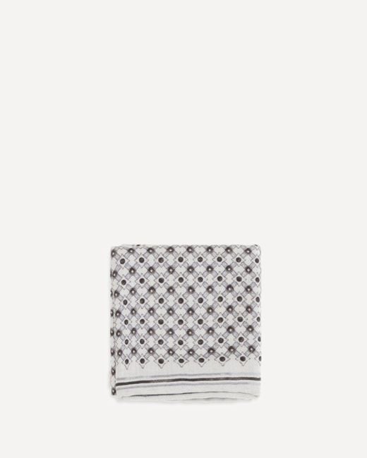 Brunello Cucinelli White Silk Pochette With Geometric Pattern for men