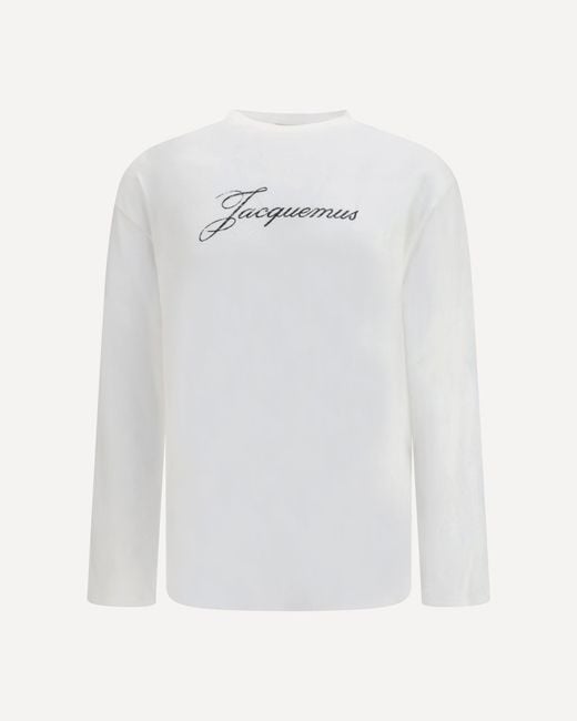Jacquemus White Long Sleeve T-Shirt for men