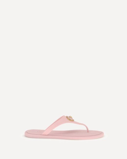 Versace Pink Rubber Thong Sandals