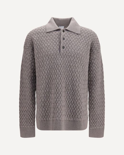 Bottega Veneta Gray Lw Wool Intrecciato Sweater for men