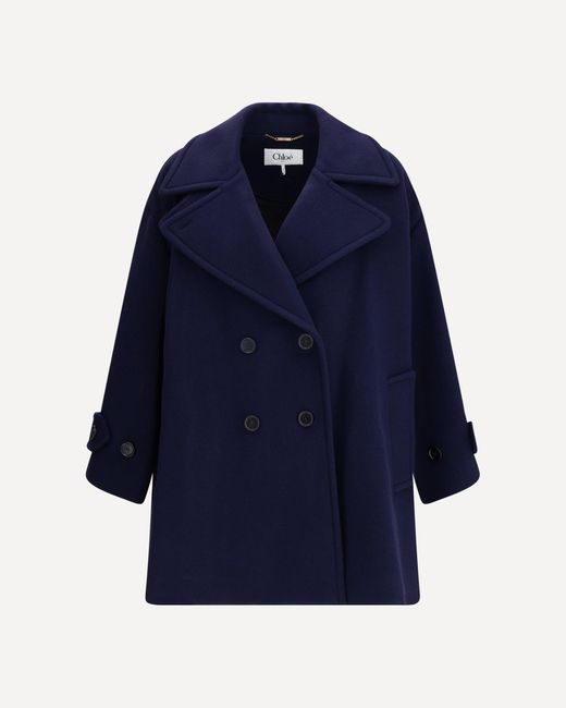 Cappotto Doppiopetto Oversize di Chloé in Blue