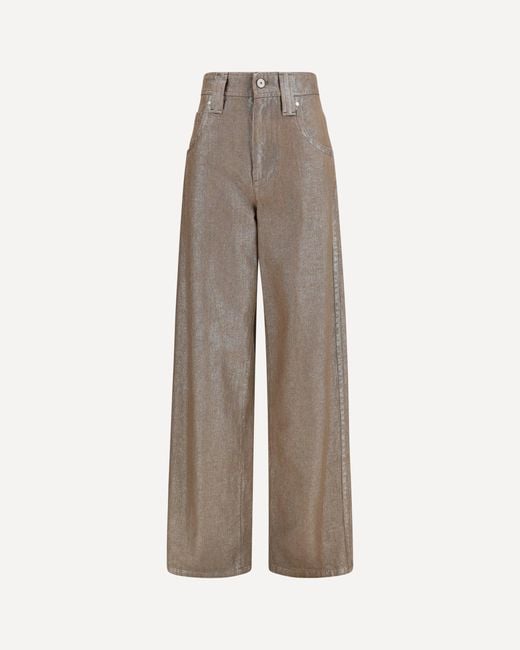Brunello Cucinelli Natural Lurex Wide-Leg Jeans