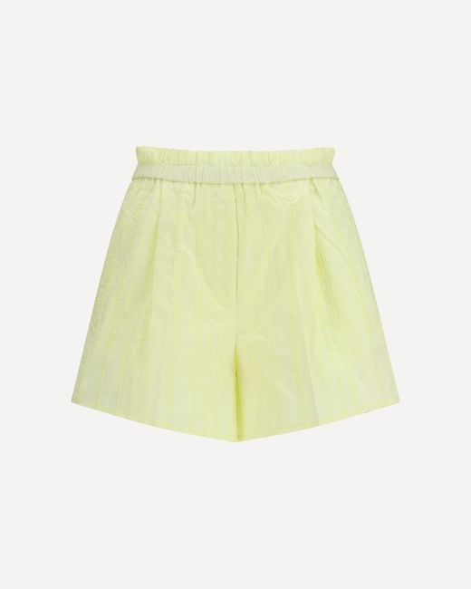 Forte_forte Yellow Forte_Forte Les Fleurs Embroidery Cotton Poplin Shorts