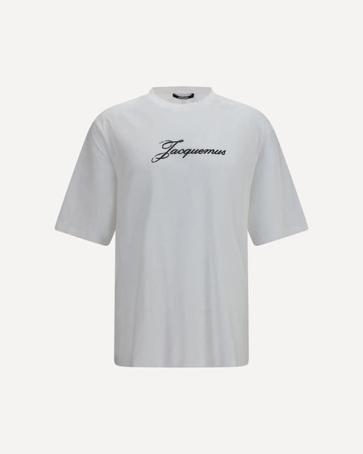 Jacquemus Gray Cotton Logo T-Shirt for men