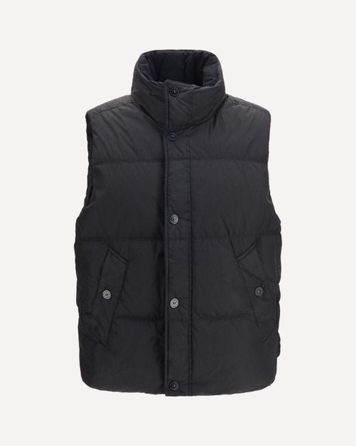 Stone Island Blue Crinkle Reps Ny Padded Vest for men