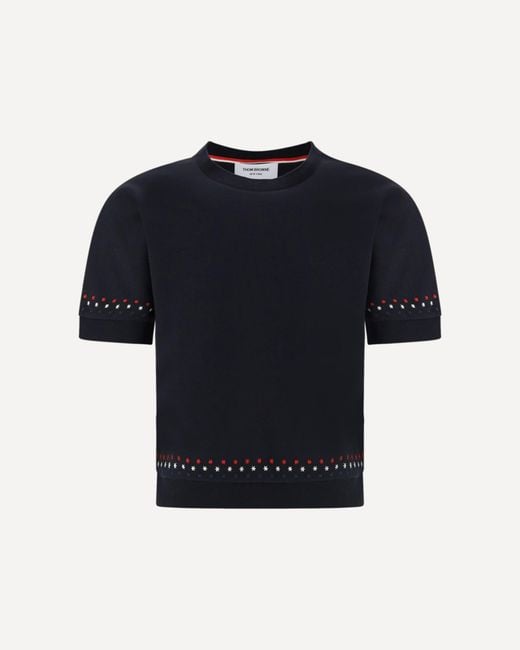 Thom Browne Blue Snowflakes T-Shirt