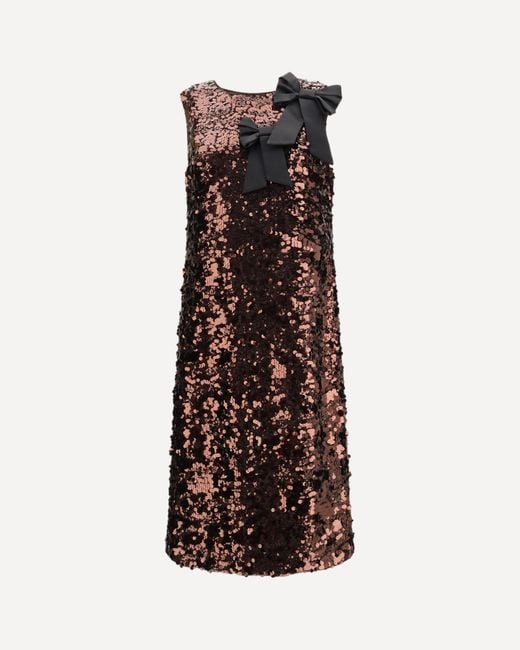 Ganni Brown Midi Dress With Sequins