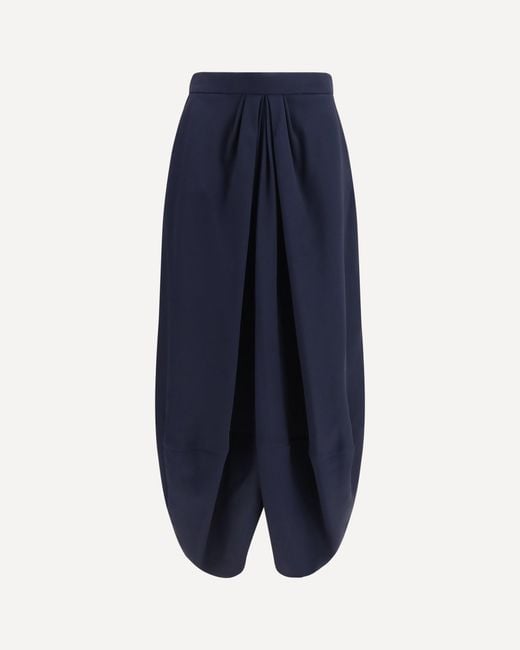Giorgio Armani Blue Pleated Silk Skirt