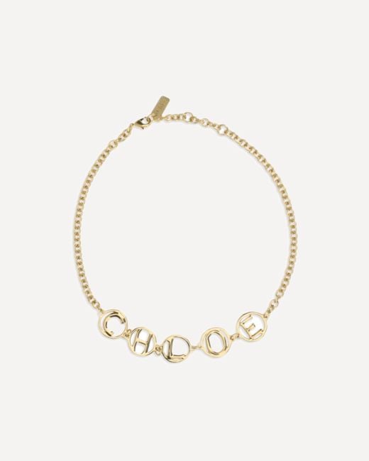 Chloé Natural Script Choker Necklace