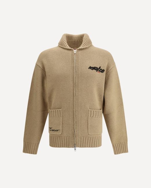 KENZO Natural Futura Zippered Cardigan for men