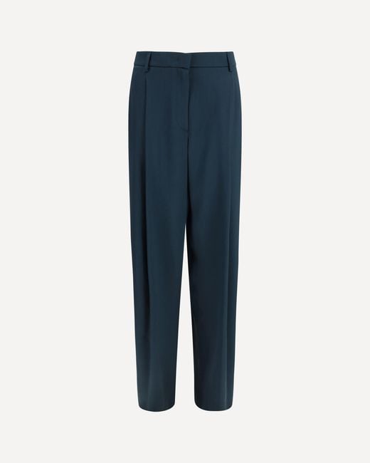 Giorgio Armani Blue Pleated Silk Pants