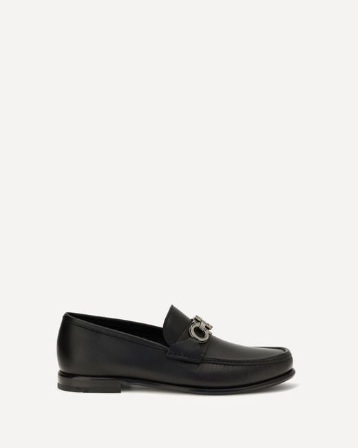 Ferragamo White Gancini Ornament Loafers for men