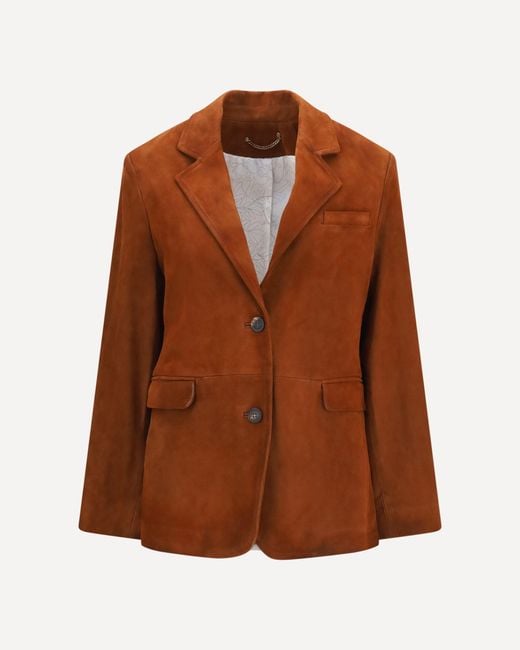 Golden Goose Deluxe Brand Brown Single-Breasted Leather Jacket